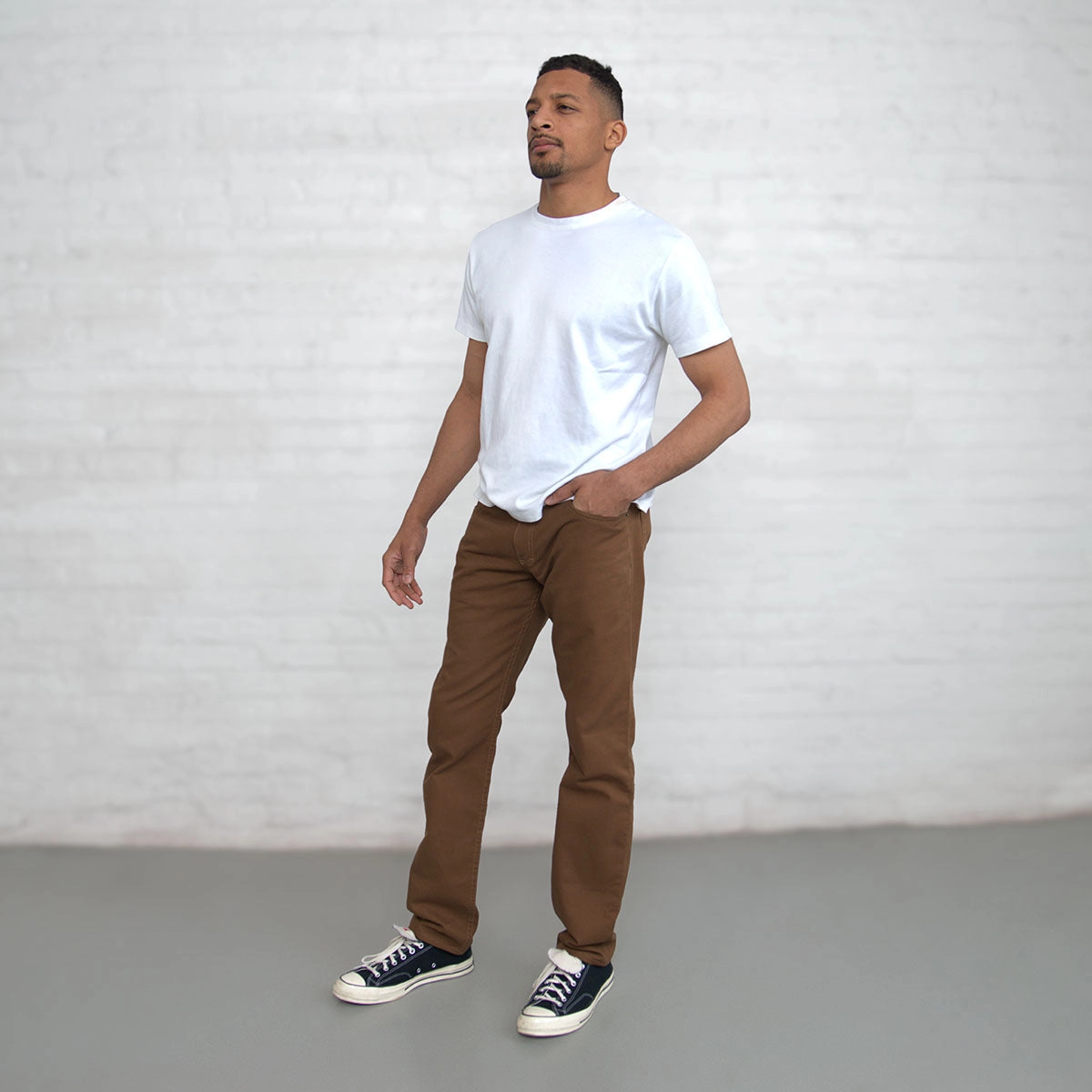 100% Cotton Tailored Fit Brown
