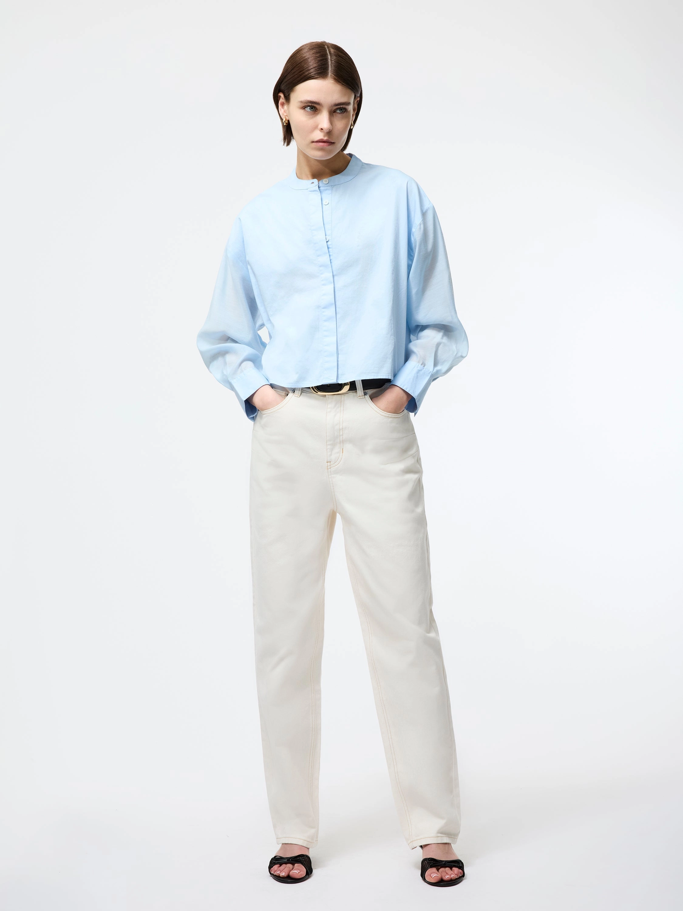 Alexis Cotton Sheer Sleeve Shirt