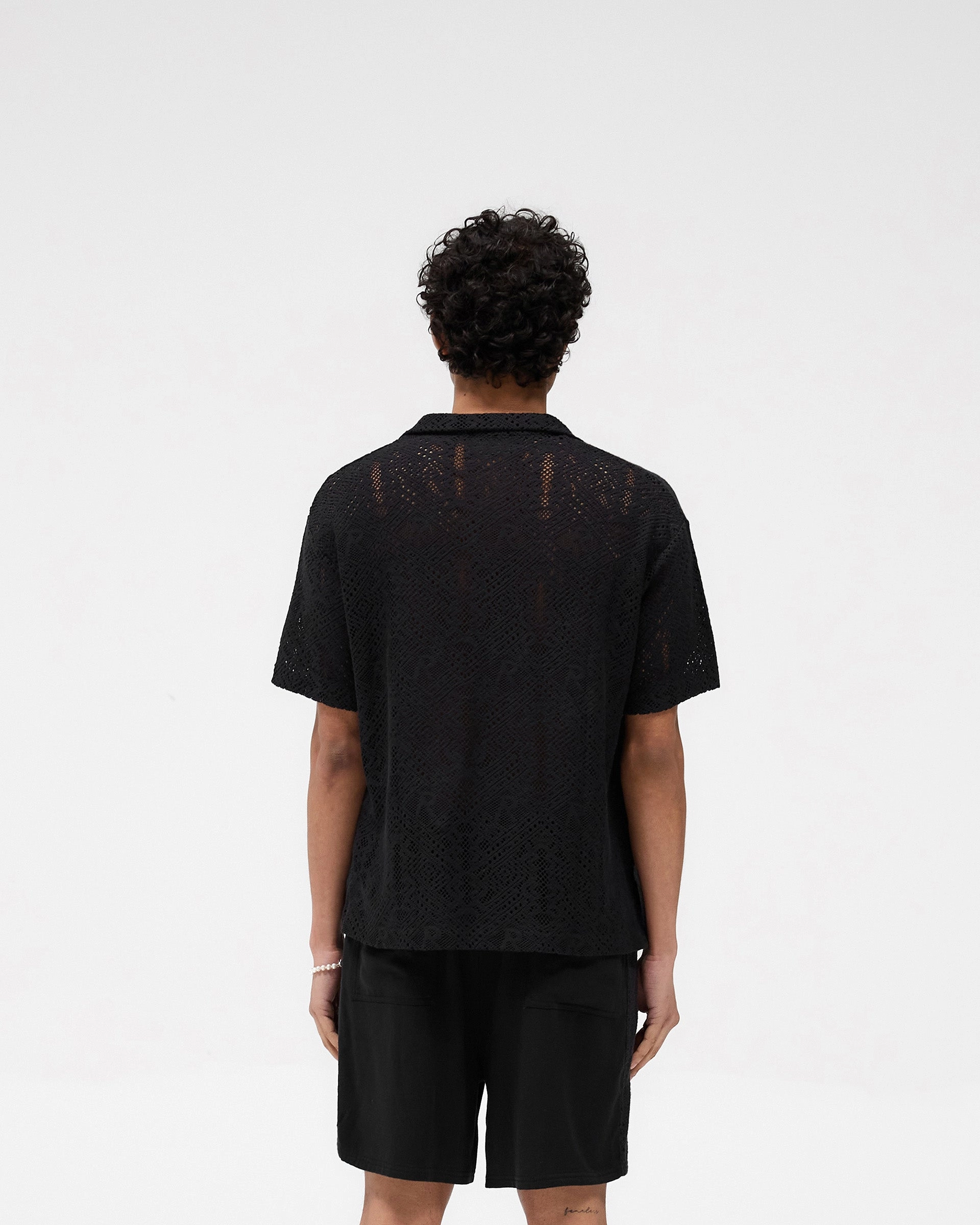 All Over Crochet Shirt - Jet Black