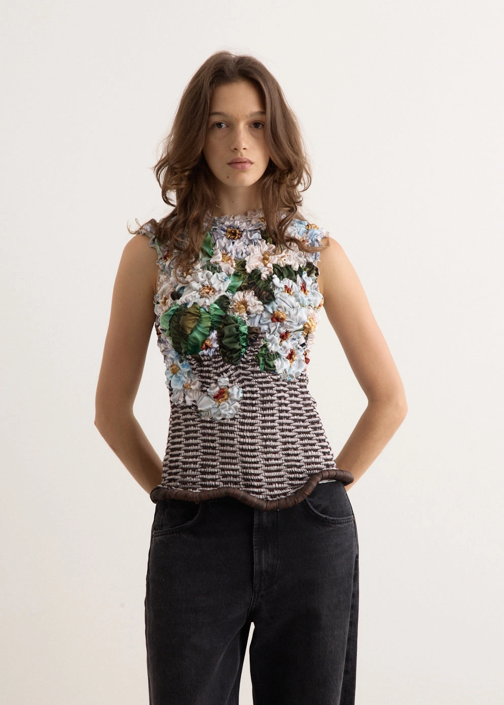 Basket White Blossom Tank Top