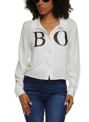 Boss Graphic Button Front Shirt