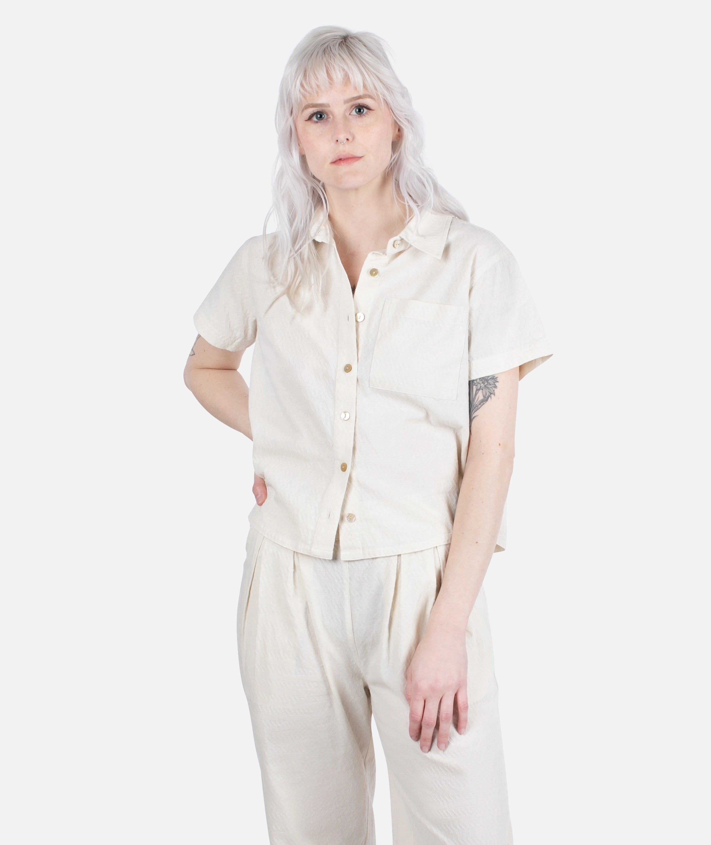 Cape Cod Jacquard Shirt - Cream