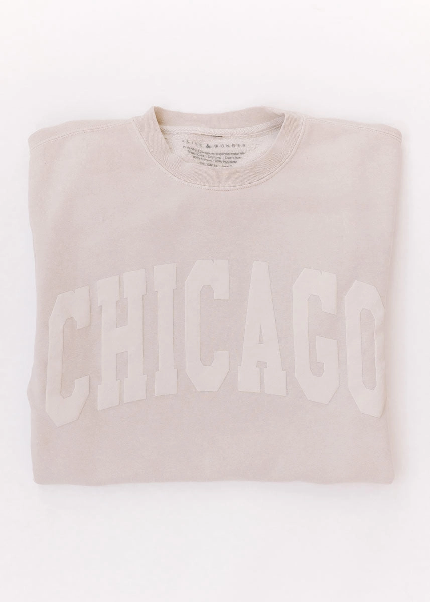 Chicago Collegiate Puff Sweatshirt - Ivory
