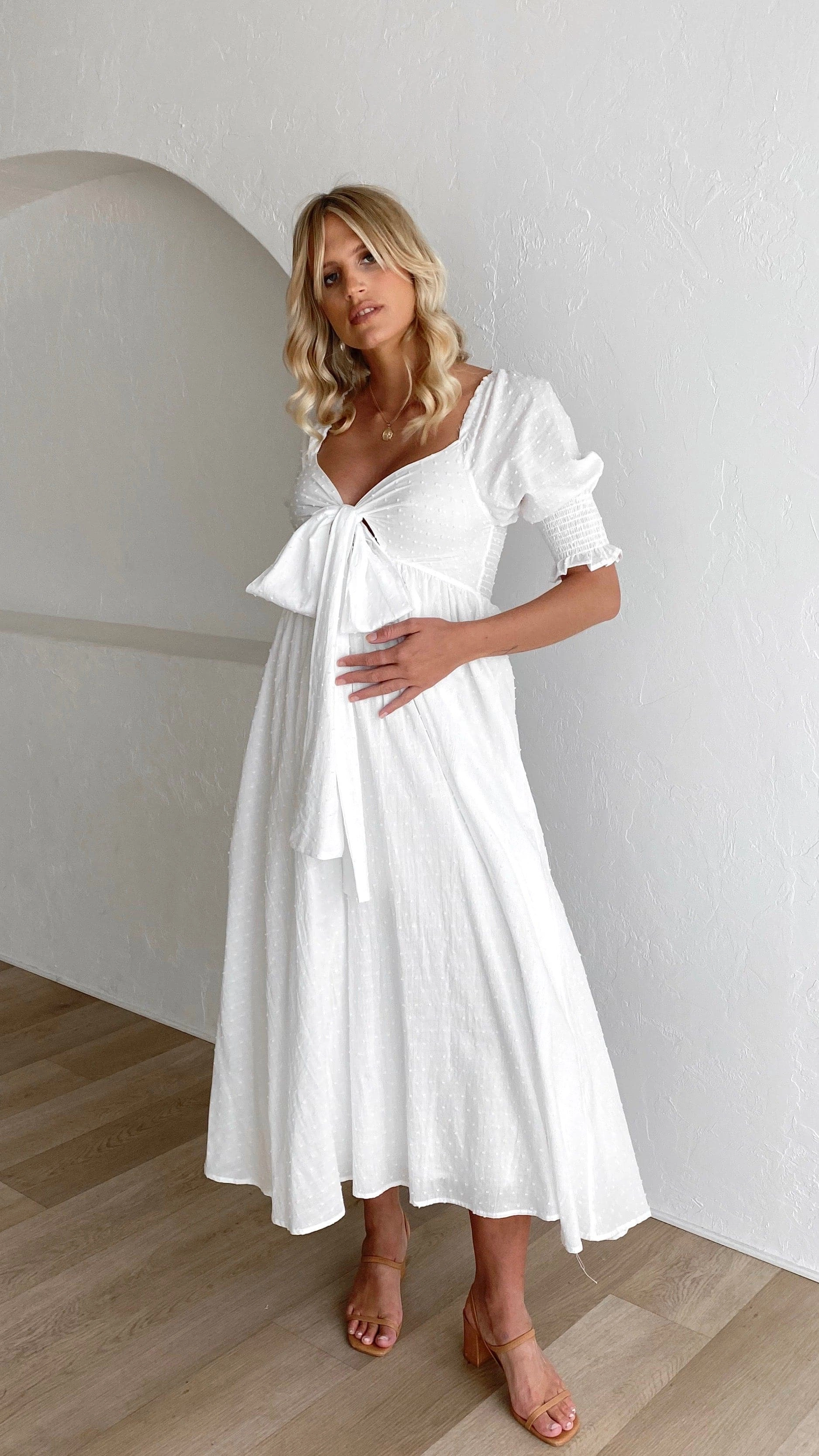 Cierra Midi Dress - White