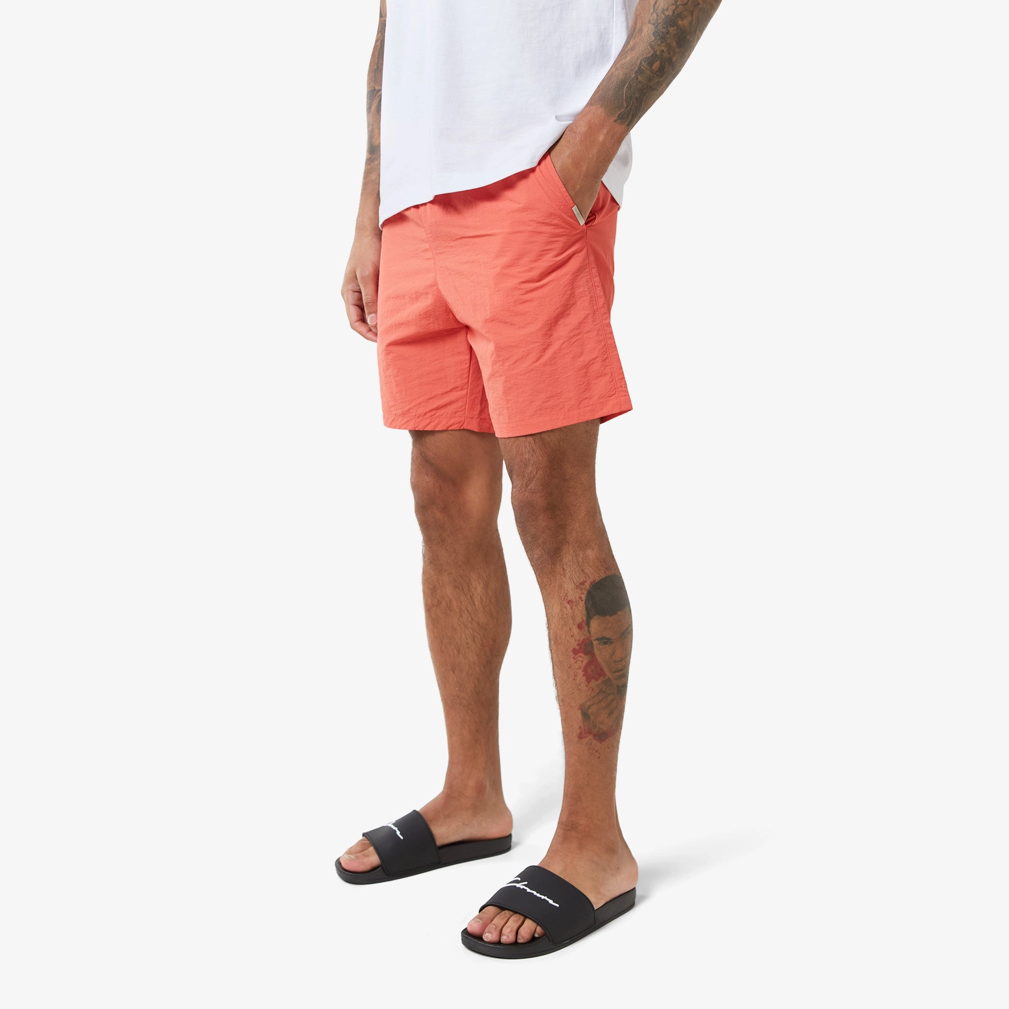 Crinkle Swimshort | Coral