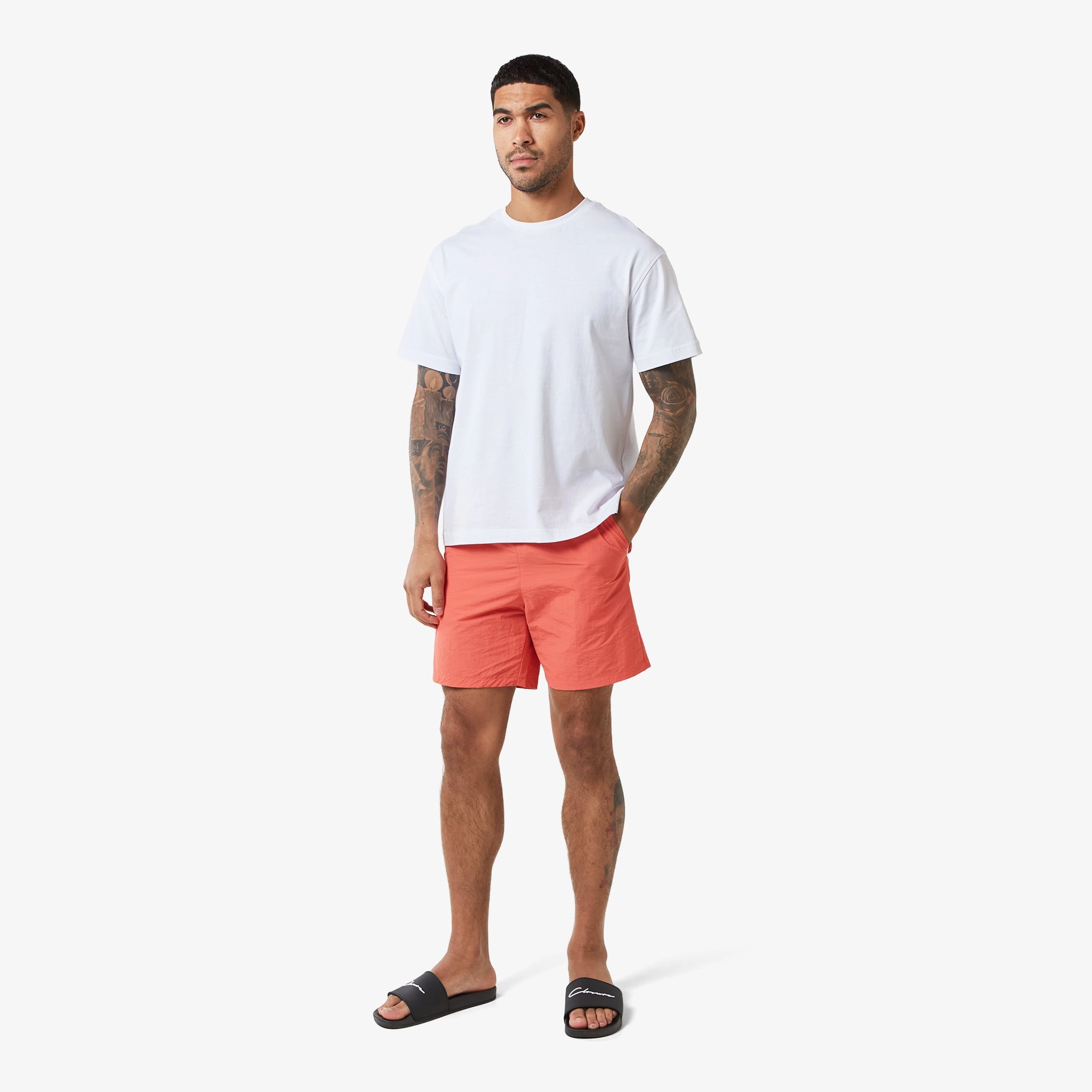 Crinkle Swimshort | Coral