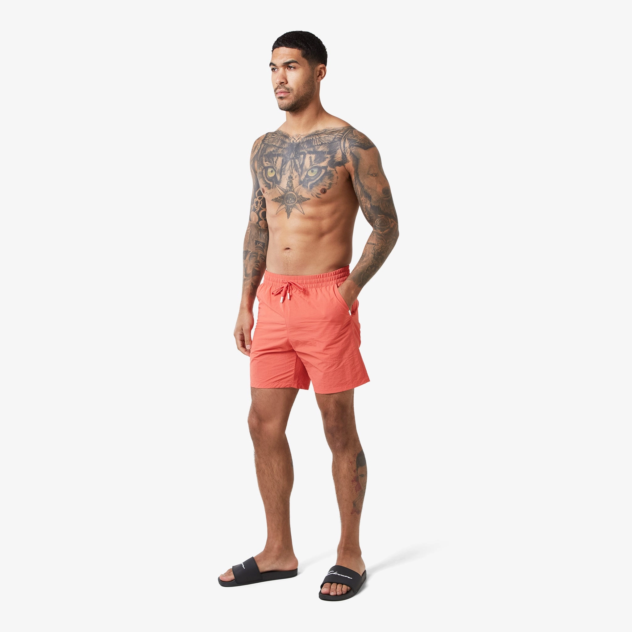 Crinkle Swimshort | Coral