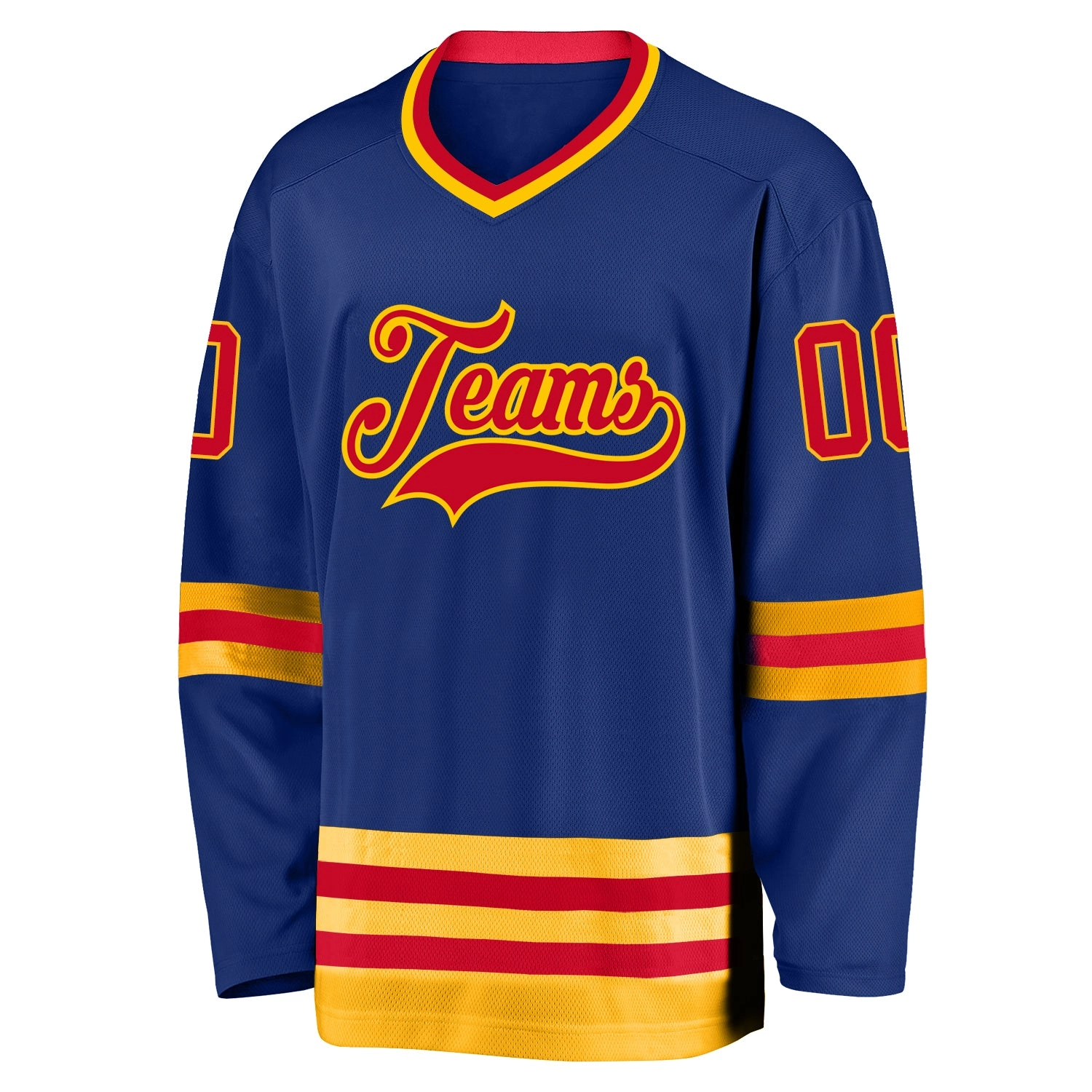 Custom Royal Red-Gold Hockey Jersey