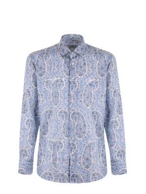 Etro Allover Graphic Print Logo Embroidered Shirt