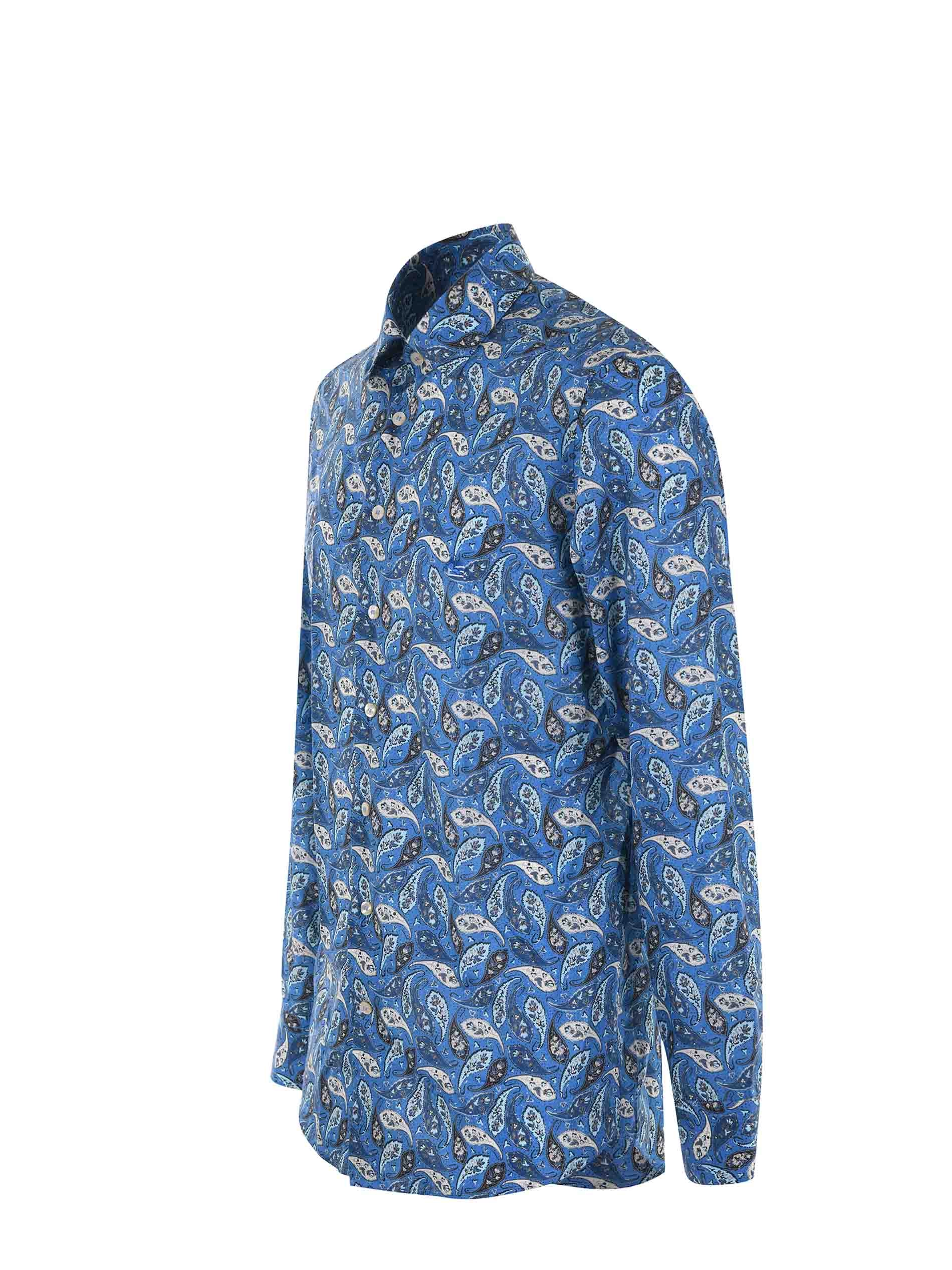 Etro Allover Graphic Print Logo Embroidered Shirt