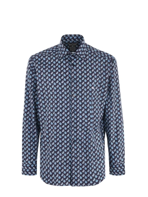 Etro Allover Graphic Print Logo Embroidered Shirt