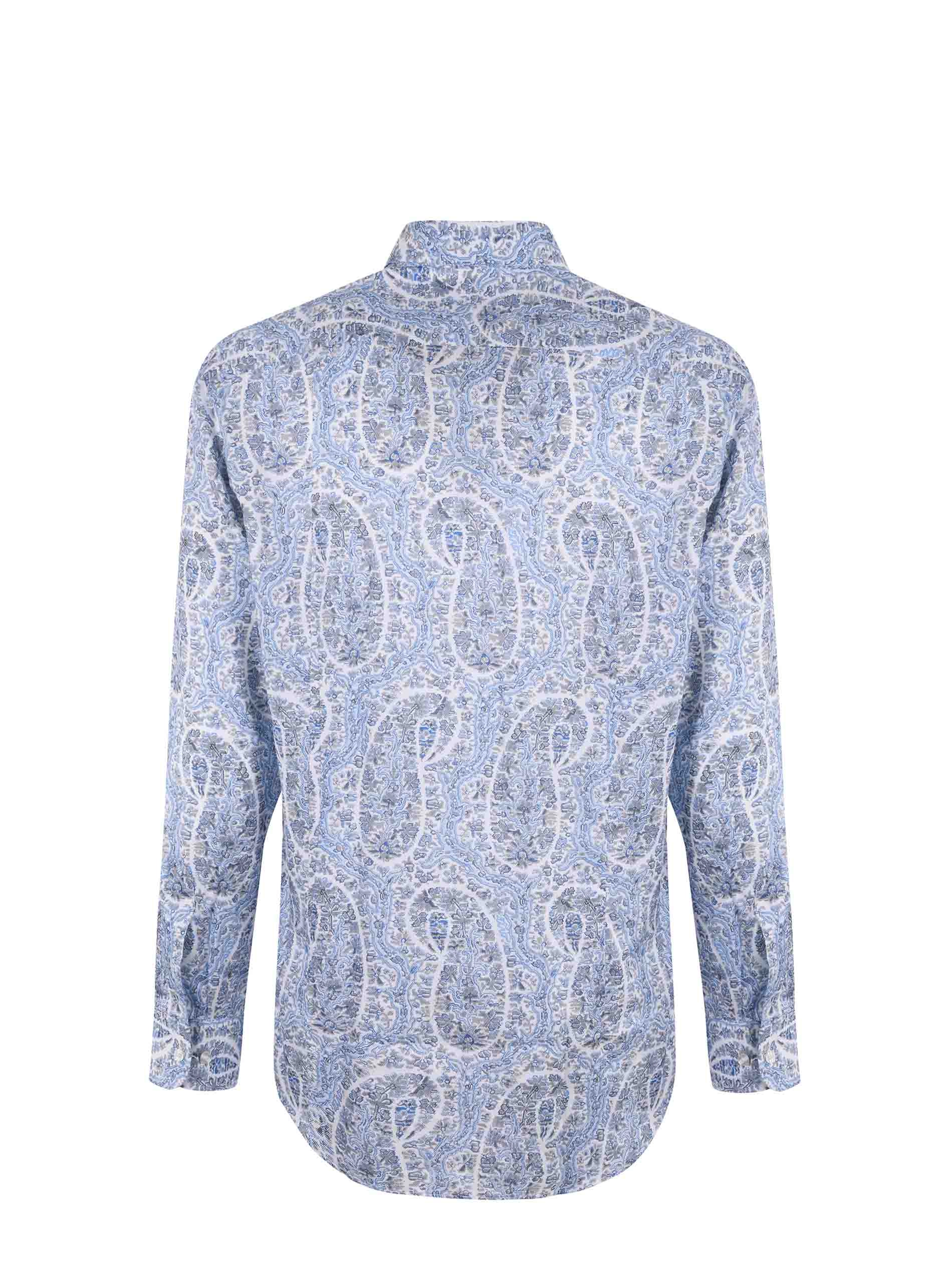 Etro Allover Graphic Print Logo Embroidered Shirt