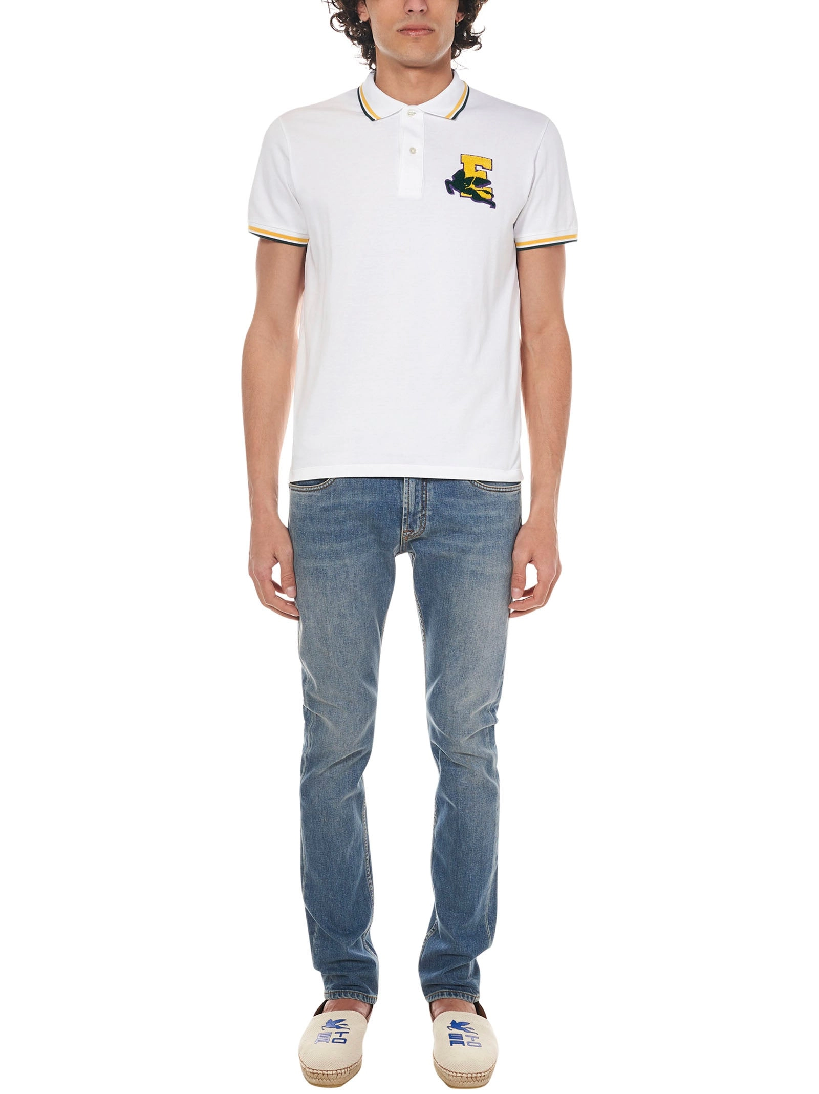 Etro Logo Patch Short-Sleeved Polo Shirt