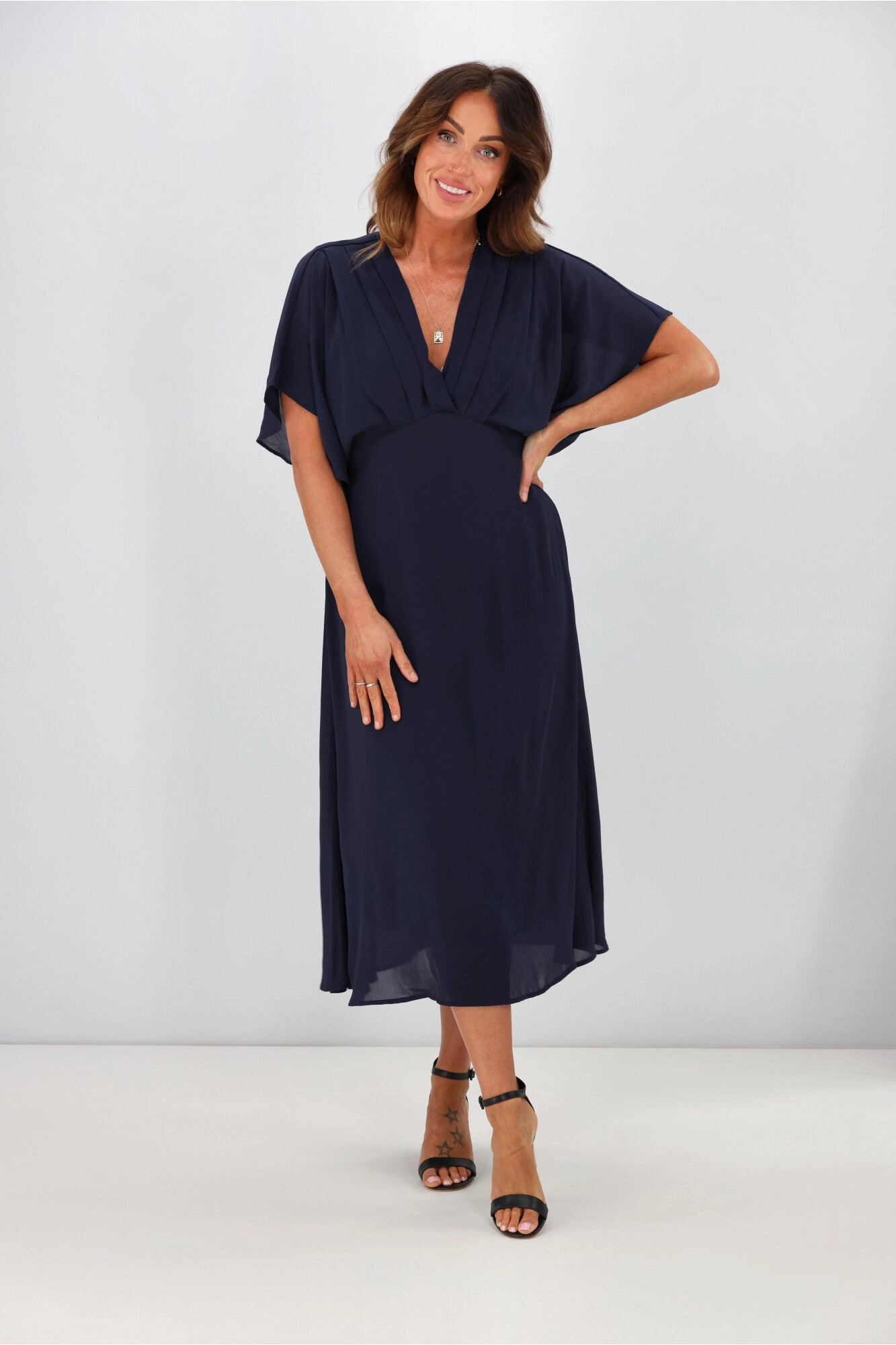 Gloss By Shine On Jordyn Empire Line Dress Midnight
