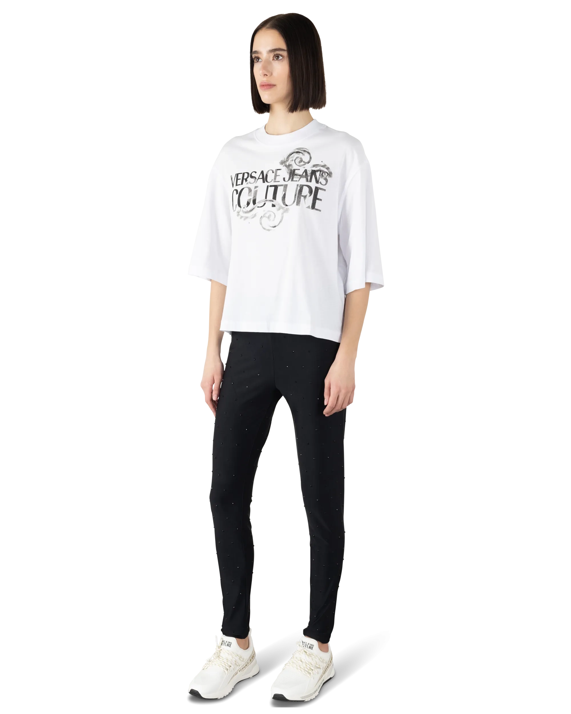 Half Sleeve Watercolor Couture Logo T-Shirt