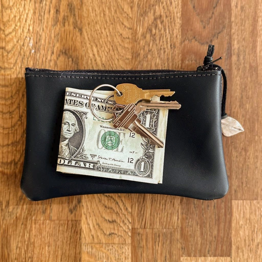 HAPPY EXTRA, Zipper Pouch, Retro Black