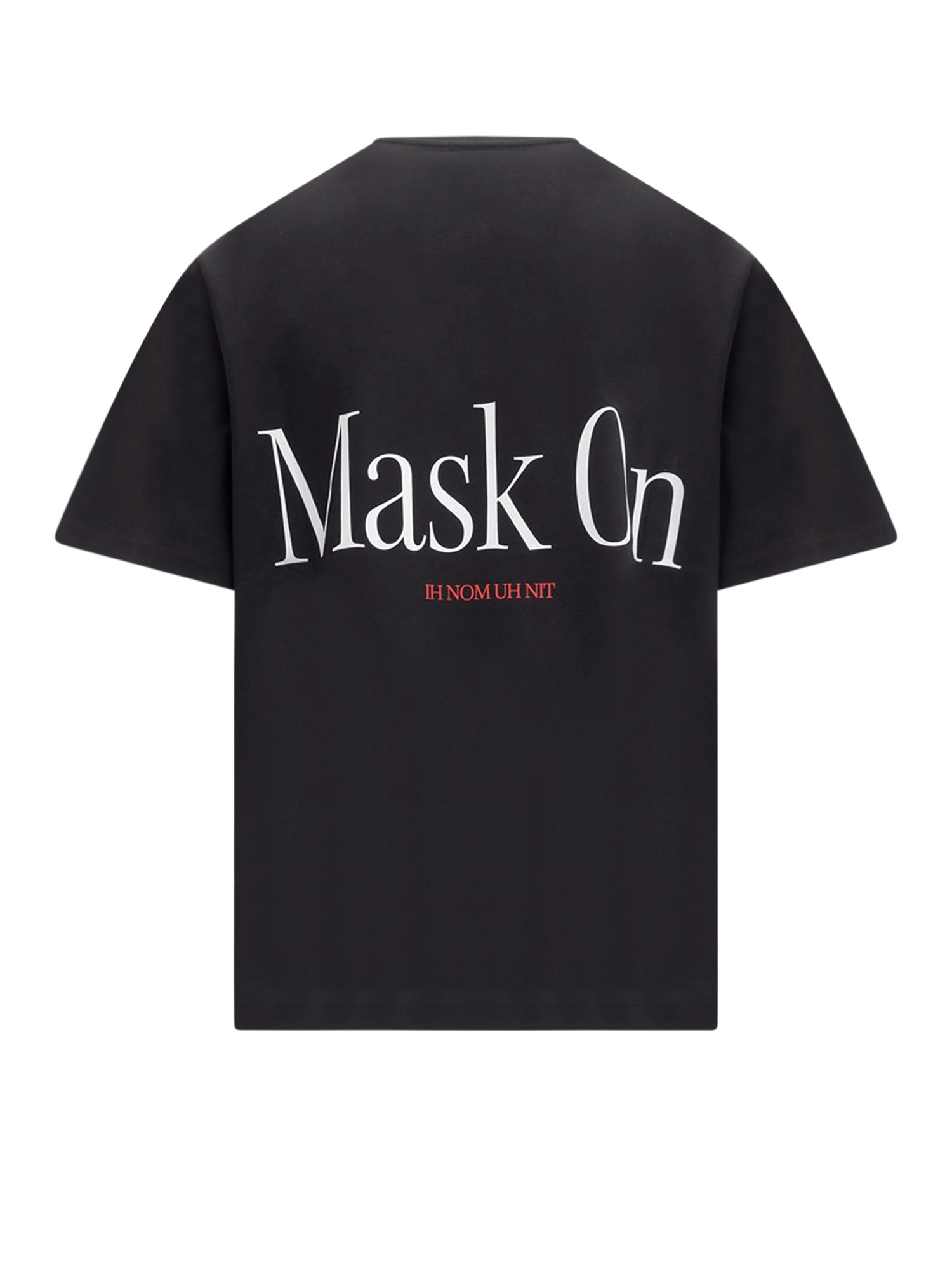 Ih Nom Uh Nit Mask On Graphic Printed Crewneck T-Shirt
