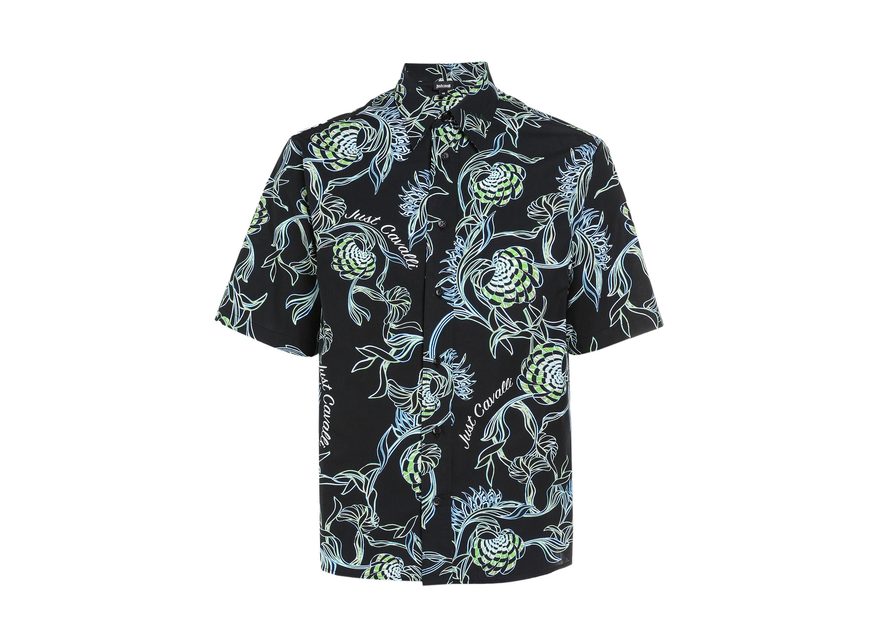 Just Cavalli Allover Graphic Print Short Sleeved Shirt