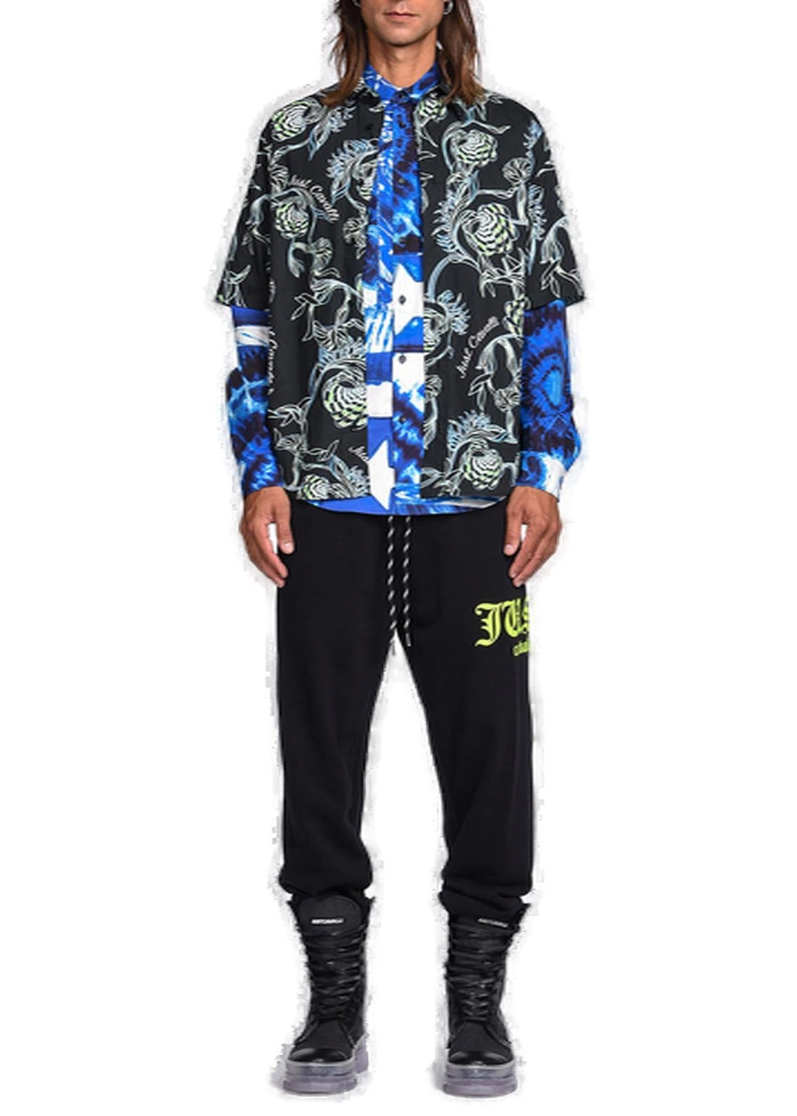 Just Cavalli Allover Graphic Print Short Sleeved Shirt