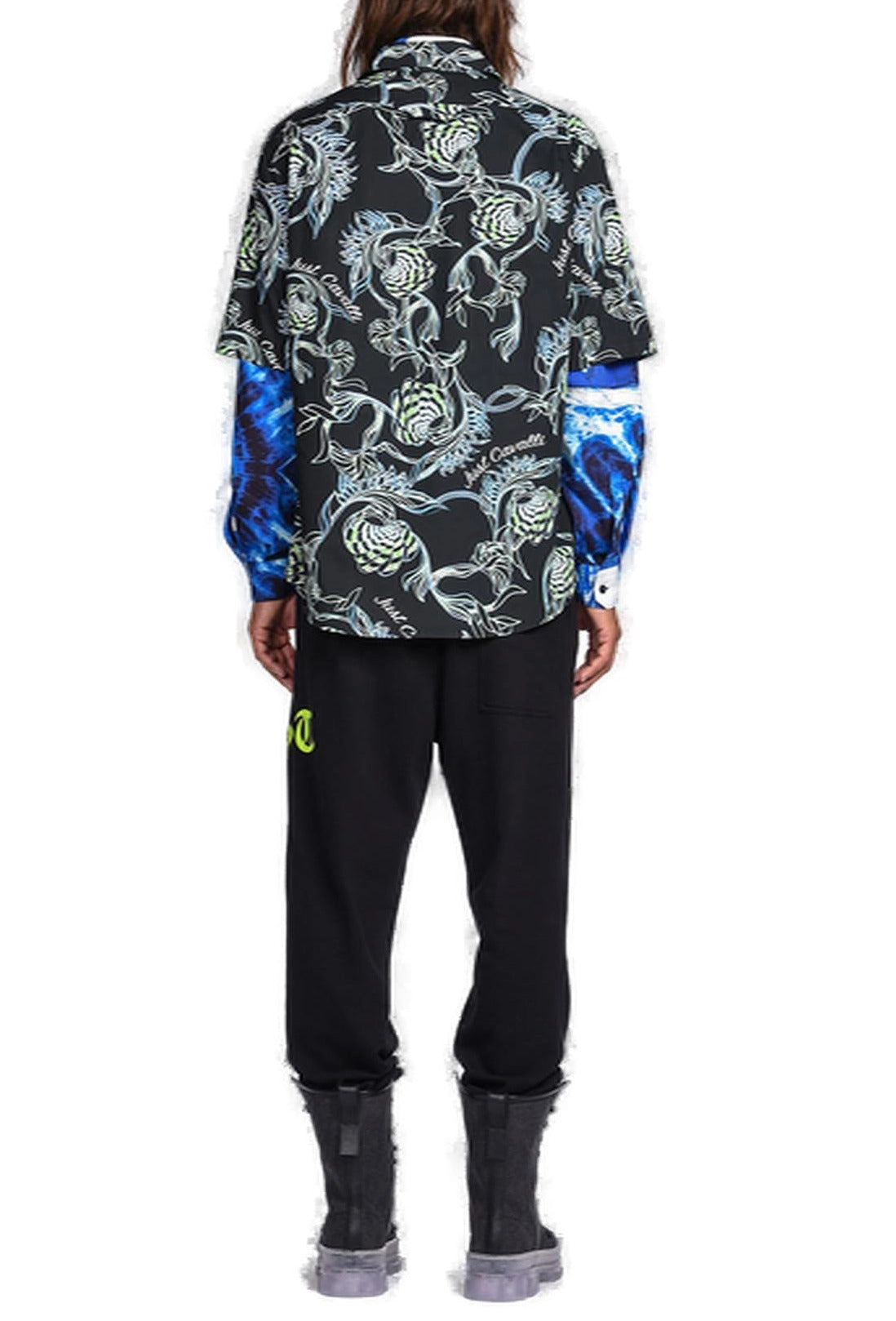 Just Cavalli Allover Graphic Print Short Sleeved Shirt