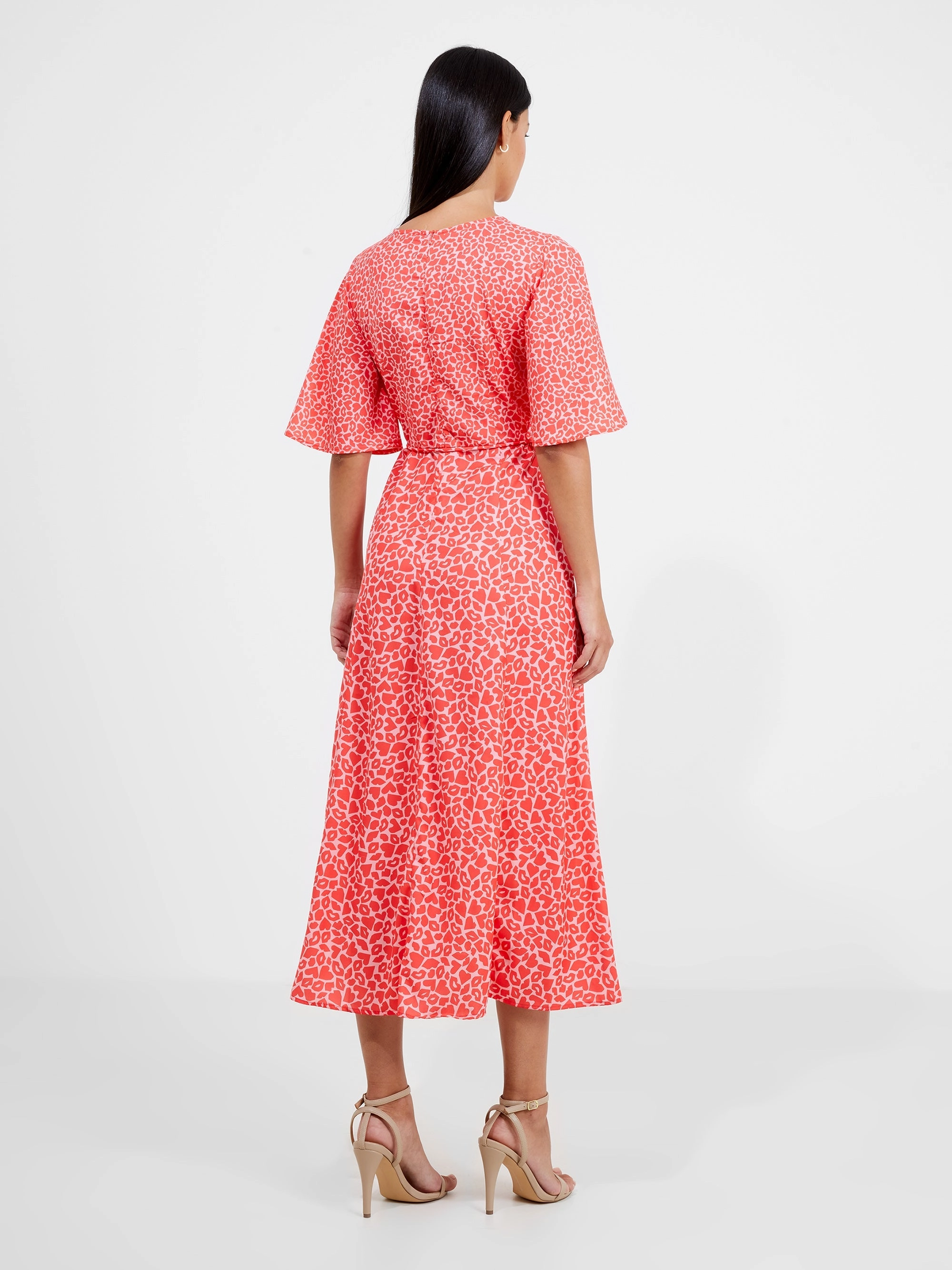 Kiss Print Angel Sleeve Dress