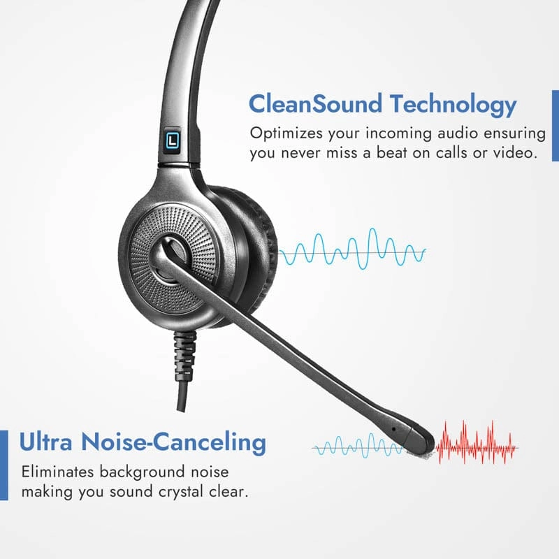 Leitner LH245 Dual-Ear Corded Headset