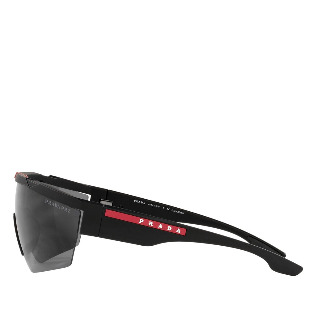 Men's Prada Linea Rossa Injected Man Sunglass Black Rubber 03xs