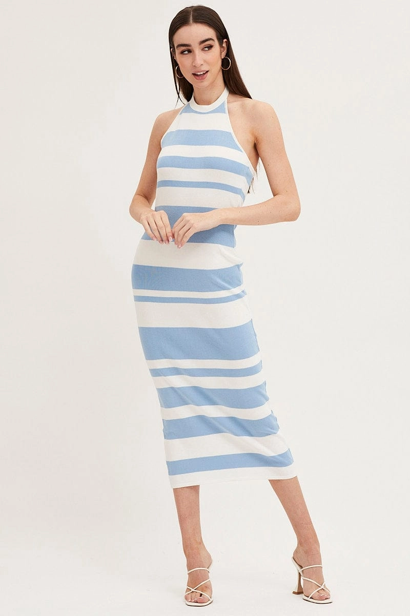Multi Kint Midi Dress