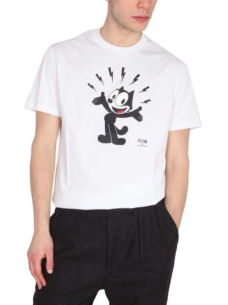 Neil Barrett x Felix the Cat Graphic Print Creneck T-Shirt