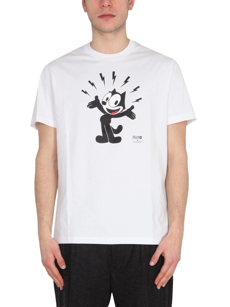 Neil Barrett x Felix the Cat Graphic Print Creneck T-Shirt