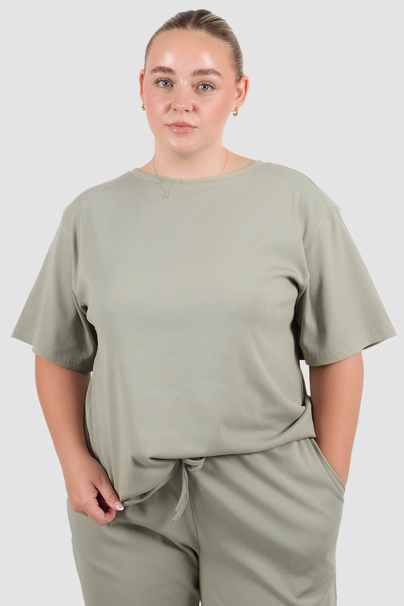 NOLYN RIB TEE SAGE