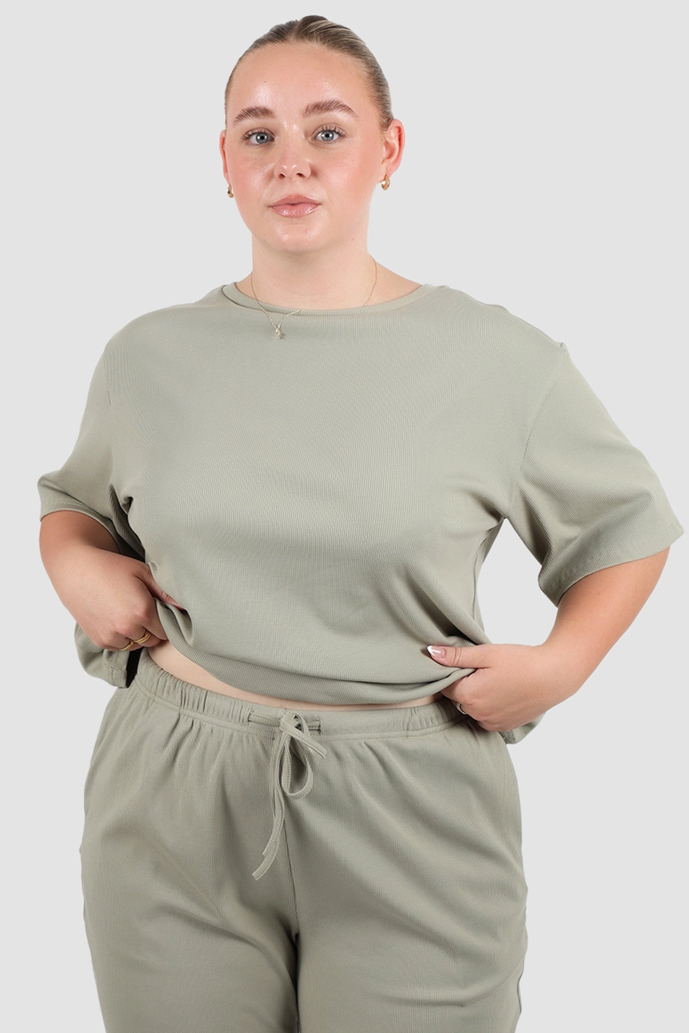 NOLYN RIB TEE SAGE
