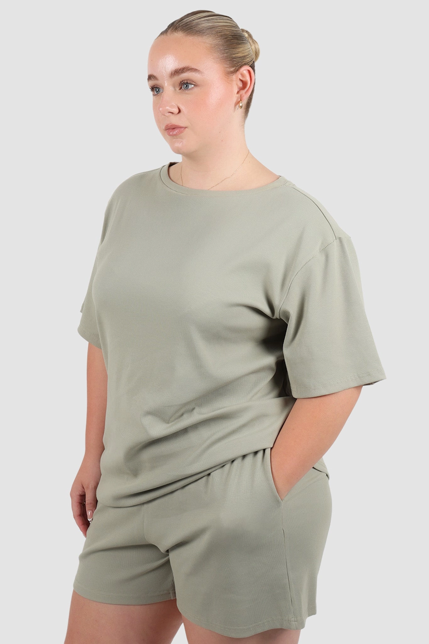 NOLYN RIB TEE SAGE