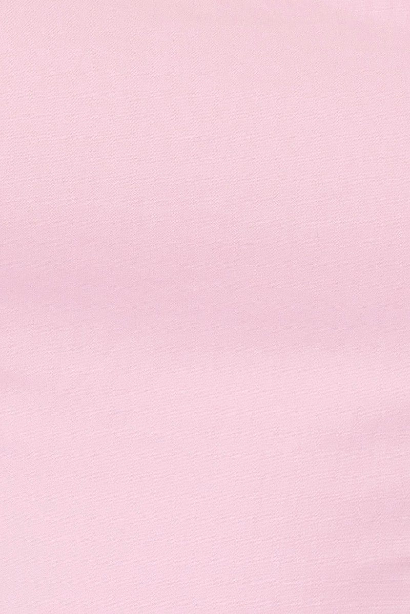 Pink Crop Top Balloon Sleeve Bardot Shoulder