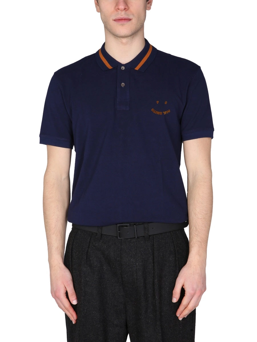 PS Paul Smith Smiley Logo Short-Sleeved Polo Shirt