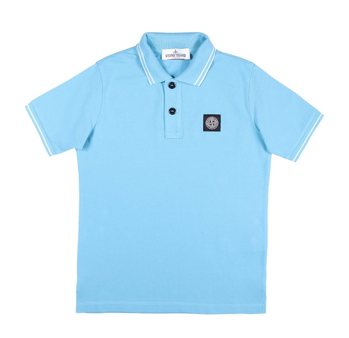 Stone Island Junior Logo Patch Short Sleeved Polo Shirt