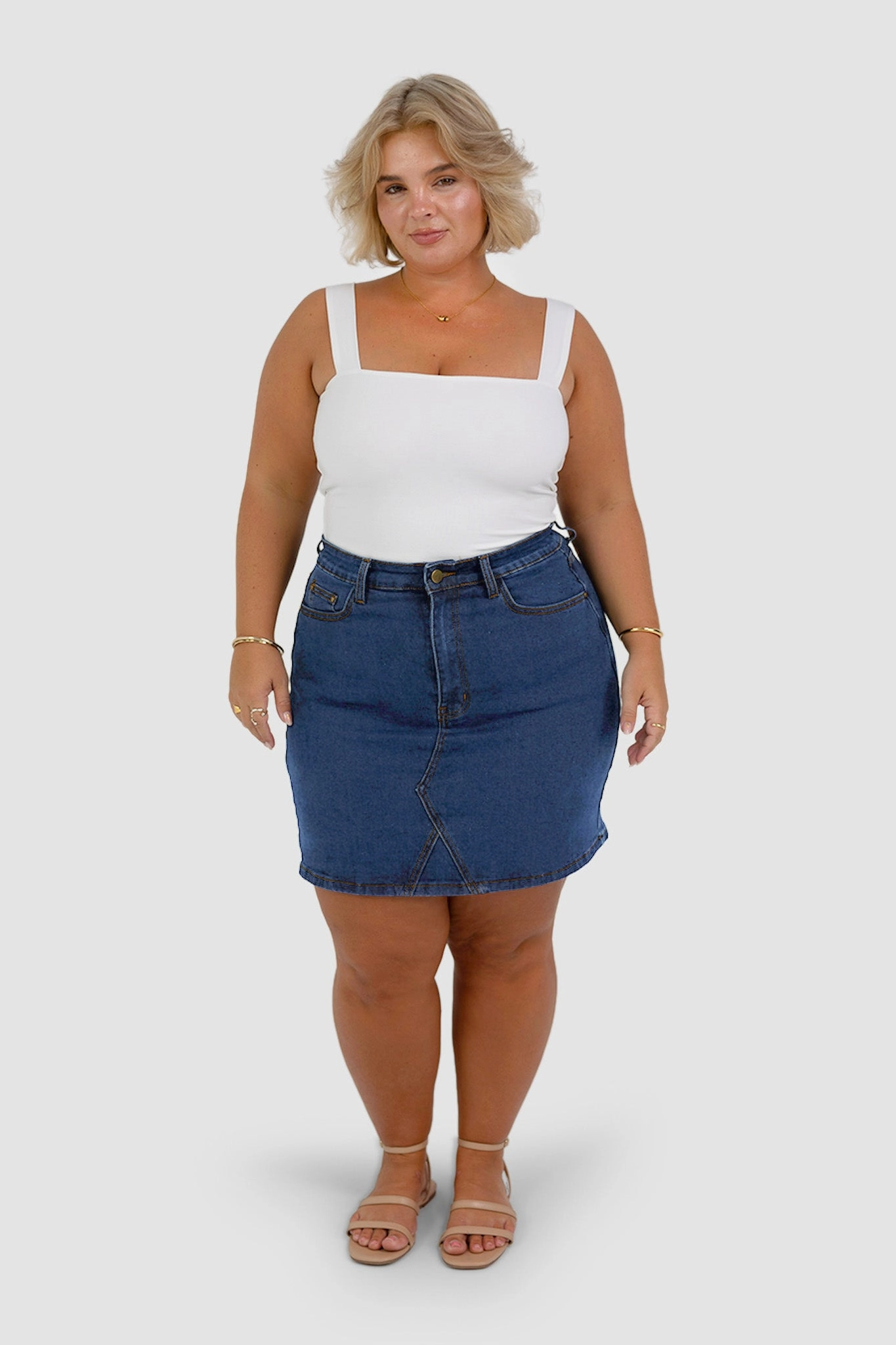 TAYO DENIM SKIRT DEEP BLUE