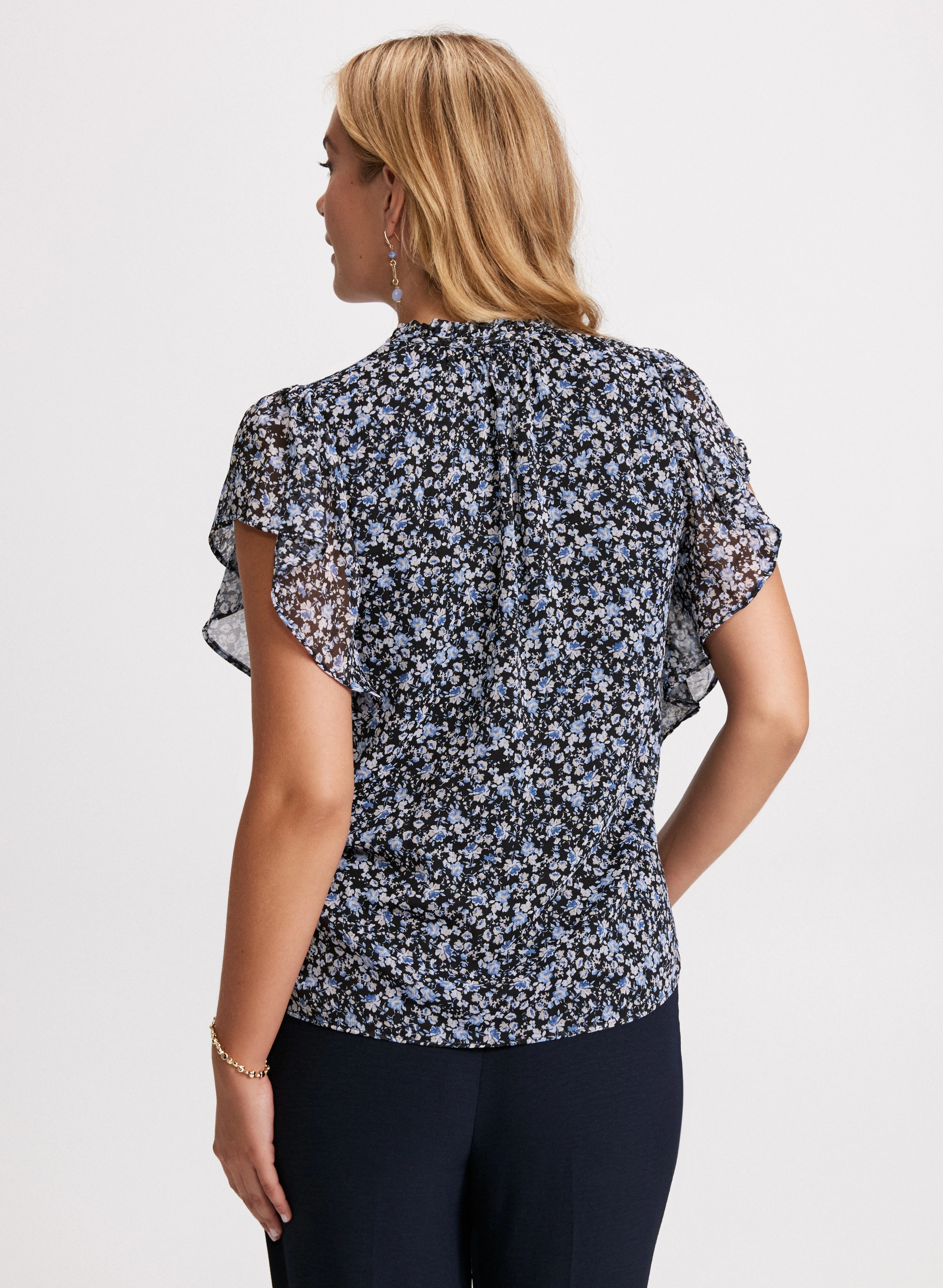 V-Neck Floral Blouse