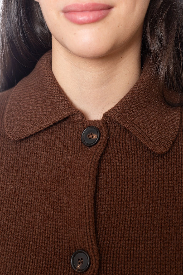 Winny Collared Jacket - Dark Brown