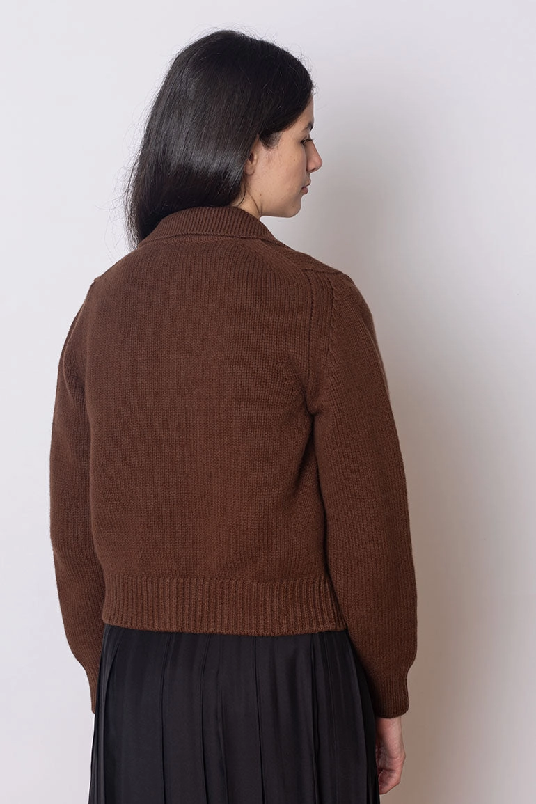 Winny Collared Jacket - Dark Brown