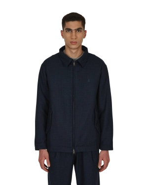 Wool Blend Short Jacket Blue