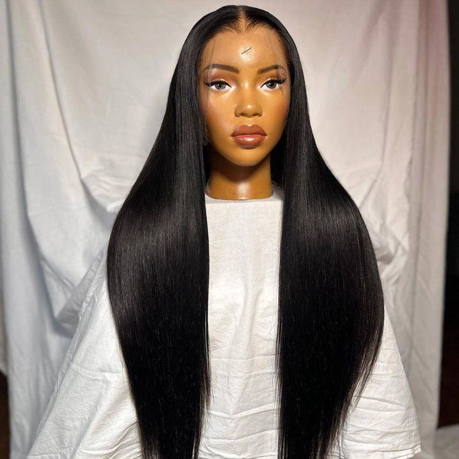 WOWANGEL 360 Invisible Strap HD Lace Wig Straight Pre Plucked Clean Hairline