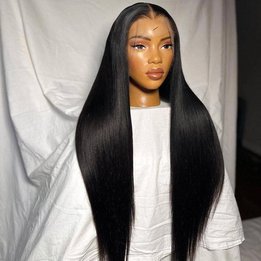 WOWANGEL 360 Invisible Strap HD Lace Wig Straight Pre Plucked Clean Hairline