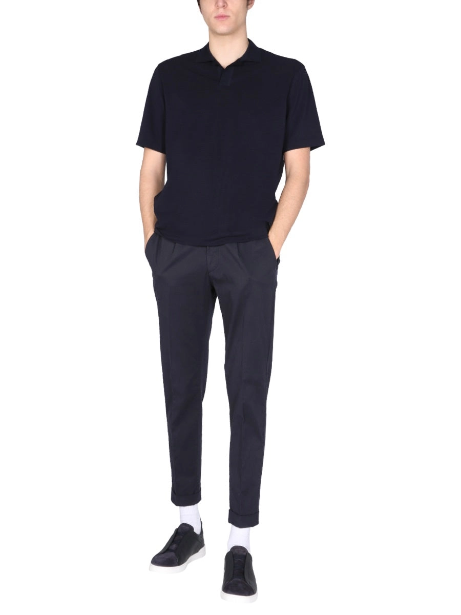 Z Zegna Straight Hem Short-Sleeved Polo Shirt
