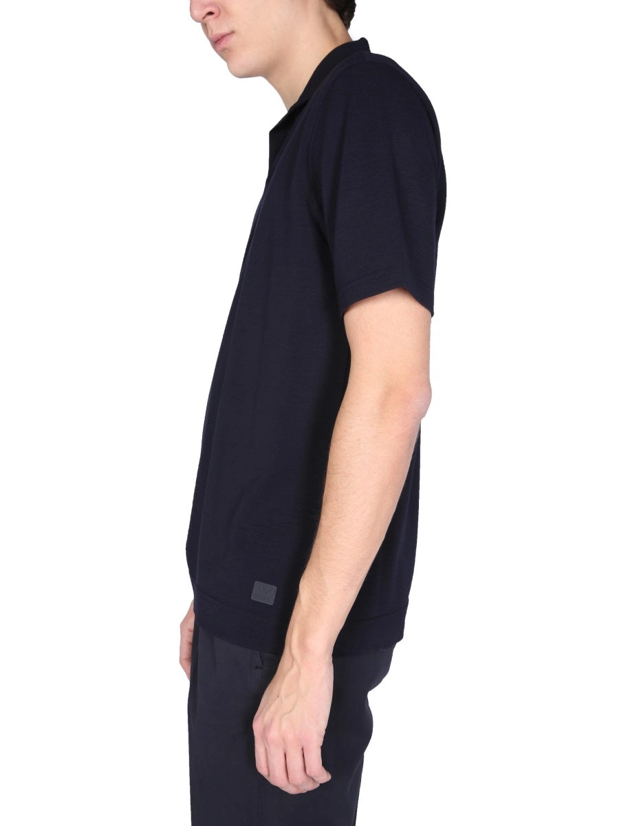 Z Zegna Straight Hem Short-Sleeved Polo Shirt