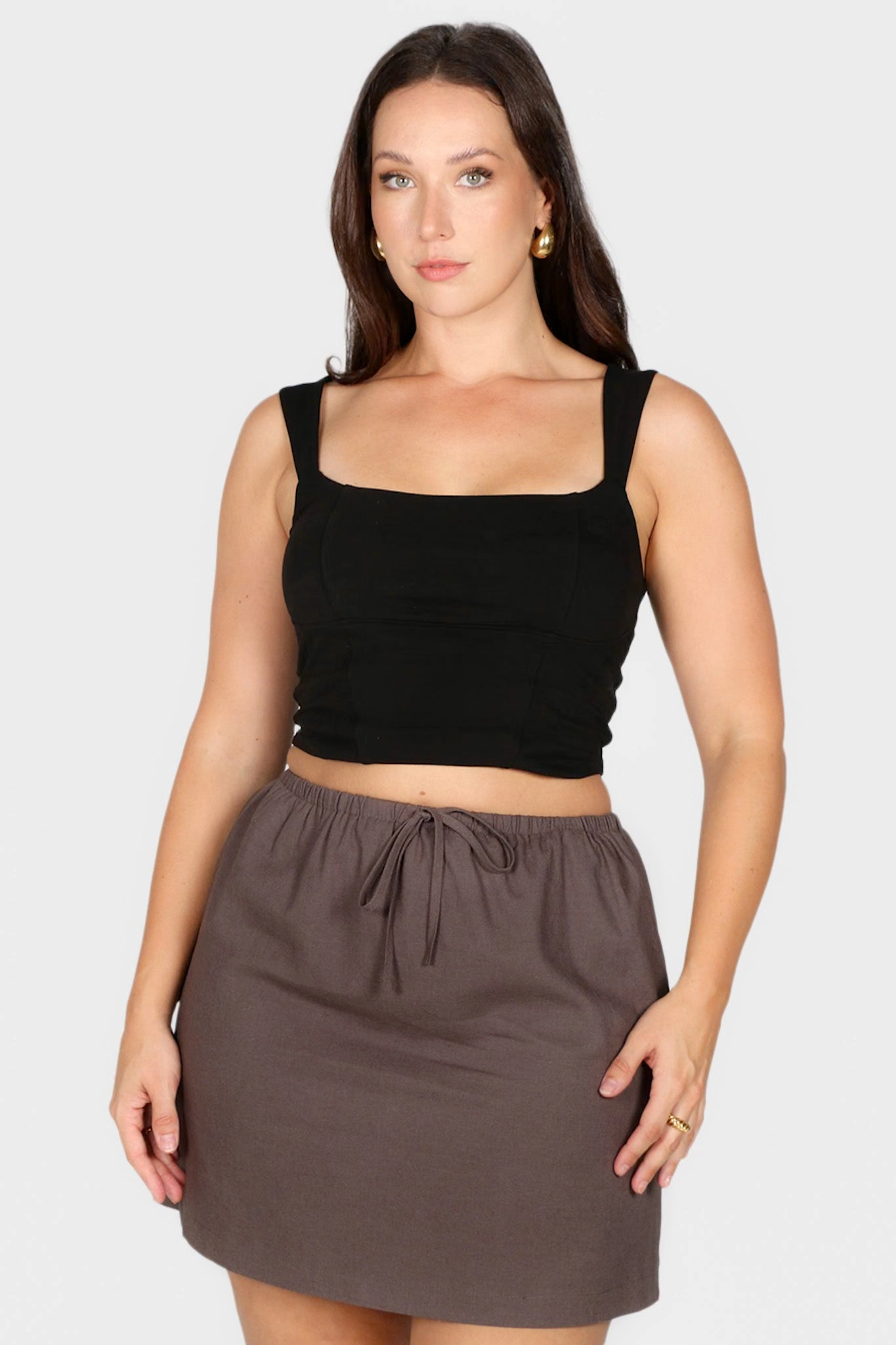 ZOLA LINEN SKIRT CHARCOAL